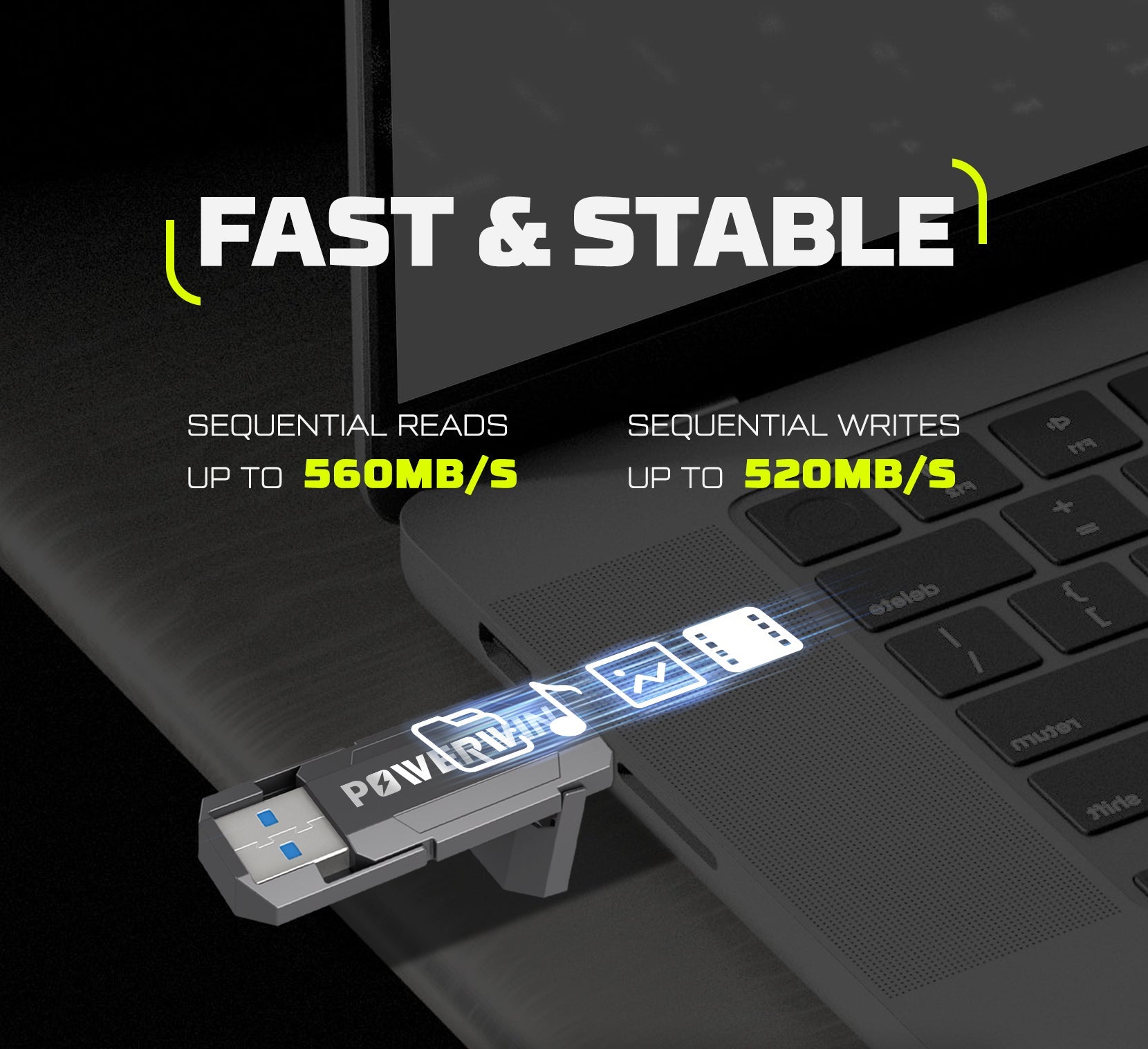 POWERWIN DF01 512GB USB 3.2 Solid State Flash Drive