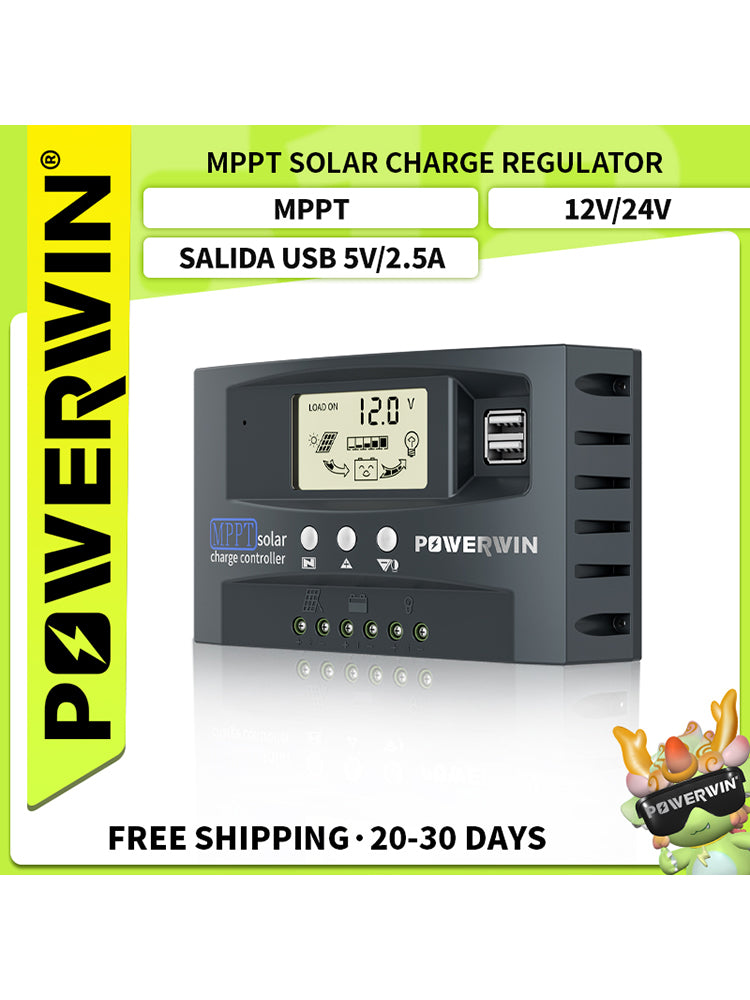 Powerwin MPPT 50A Solar Charge Controlle for LiFePO4/Lithium Battery 12V/24V