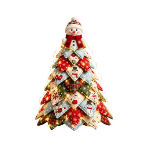AMZ DIY Quilted Christmas Tree Set with Light Beads - Christmas Snowman Personalized Decoration Quilted Craft Holiday Print Scene Other Toys
