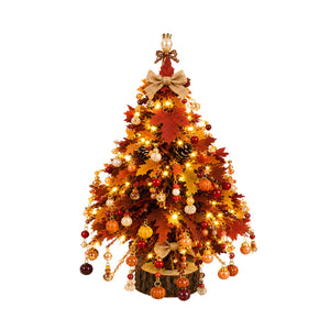 AMZ DIY Beaded Christmas Tree Kit (Fall Leaves) – Handmade Holiday Decoration, Easy-to-Assemble Kit for Parent-Child Interaction