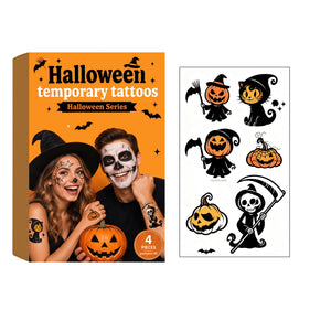 AMZ Halloween Tattoo Stickers # Pumpkin 5: High-definition color rendering, skin-friendly, skin-protective, pure and rich colors, festive atmosphere
