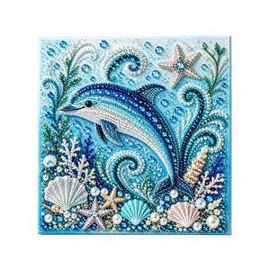 AMZ Ocean-Themed Pearl Art DIY Kit - Dolphin, Ocean Decoration, High-Quality Parent-Child Toy