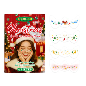 TORVIKX Christmas Sparkling Face Stickers: Create a festive and personalized look with these cute and sweet Christmas face tattoo stickers