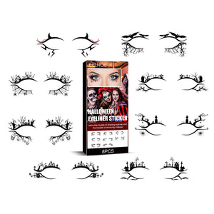 EELHOE Halloween Eyeliner Stickers, Horror Fashion Party Makeup Tools, Bat and Spider Decorative Eyeliner and Eyeshadow Stickers