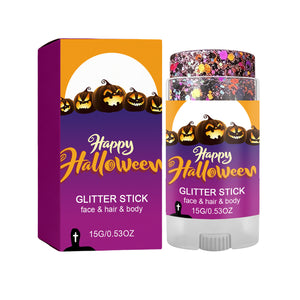 AMZ Halloween Glitter Stick (Purple) Natural Color, Silky Smooth Application, Suitable for Face and Body, Perfect for Holiday Party Makeup