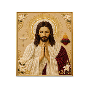 AMZ Christmas DIY Art Set - Sacred Heart of Jesus Creative Gift Holiday Atmosphere Home Diamond Sticker Decoration Ornament