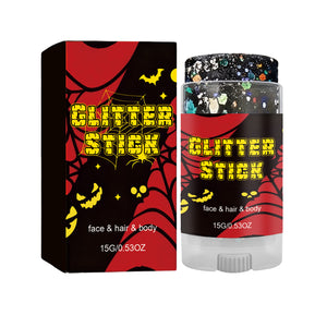 AMZ Halloween Glitter Stick (Red) Natural Color, Silky Smooth Application, Suitable for Face and Body, Perfect for Holiday Party Makeup