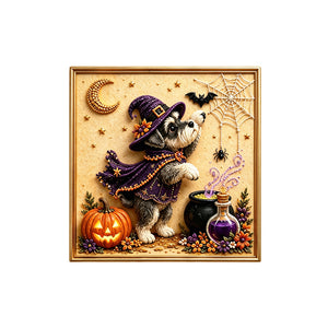 Dowmoo Cute Pumpkin Dog Pearl Diamond Painting Bead Craft Kit - Adorable Dog, Perfect for Holiday Decorations and Creating a Festive Atmosphere