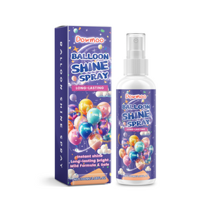 Dowmoo Balloon Shimmer Spray: Creates a long-lasting, shimmering effect on the surface of balloons, enhancing their texture and giving them a radiant glow