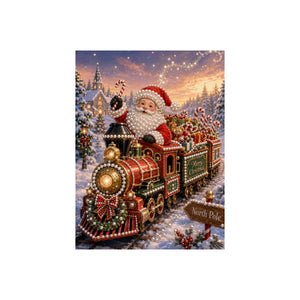 DOWMOO Christmas Diamond Painting Kit - Santa Claus Train, Pearl Rhinestones, 3D Texture, Simple Decoration, Other Toys