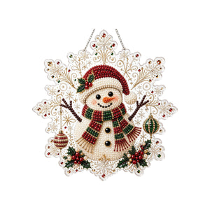 AMZ Christmas Pearl Diamond Painting Kit - Christmas Snowman, Christmas Decorations for Walls and Tables, Handmade Ornaments for a Festive Atmosphere