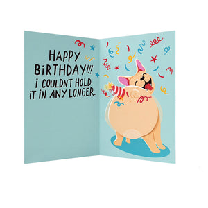 AMZ Birthday Greeting Cards: Fun Cartoon French Bulldog Design, Opens to Play Music, Blank Inner Pages for Handwritten Messages, Wholesale