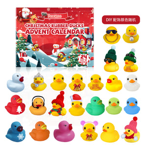 Dowmoo 24-Grid Christmas Advent Calendar Rubber Duck Blind Box, Little Yellow Duck Christmas Blind Box, Cartoon Toy, Children's Gift
