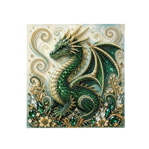 AMZ Dragon Diamond Art Painting Set - Green Dragon DIY Handmade Diamond Painting, 3D Art, Exquisite Home Decor
