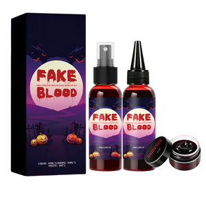 AMZ Halloween Fake Blood Makeup Set, Realistic Fake Blood Props, Halloween Atmosphere, Funny and Creative Costume, Easy-to-Use Makeup Set