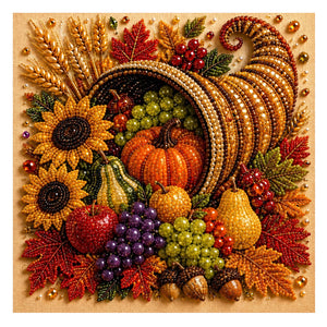 AMZ Autumn Harvest Square Diamond Painting with Frame, Easy DIY for Beginners, Creates a Warm Autumn Atmosphere