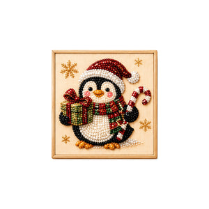 Dowmoo Christmas Pearl DIY Kit - Christmas Penguin Diamond Painting Finished Product for Wall and Tabletop Decoration, Simple and Versatile, Festive Ambiance