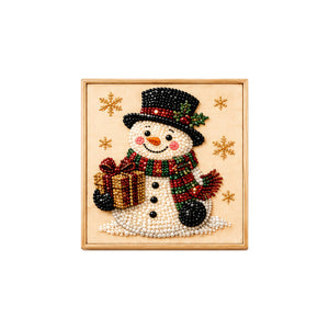 Dowmoo Christmas Pearl DIY Kit - Christmas Snowman Diamond Painting Finished Product for Wall and Tabletop Decoration, Simple and Versatile, Festive Atmosphere
