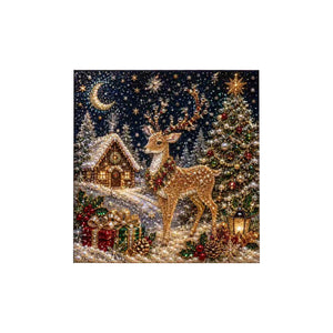 AMZ Christmas Pearl Art DIY Painting Kit - Christmas Reindeer, Christmas-themed Home Decor, DIY Stickers, Handmade Decorations