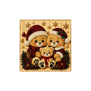 Dowmoo Christmas Pearl Diamond Painting Art Set - Three Bears