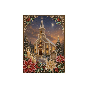 Christmas Pearl Diamond Painting Kit - Cross and Church Design