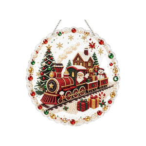 Dowmoo Christmas Pearl Art DIY Diamond Painting – Christmas Train, a creative and festive home decoration to enhance the Christmas atmosphere