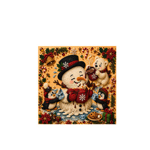 AMZ Christmas Pearl Art DIY Painting Set - Snowman, Polar Bear, Penguin - Festive Home Decor, DIY Fun Crafts