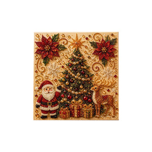 AMZ Christmas Pearl Art DIY Painting Set - Christmas Tree, Santa Claus, Reindeer. High-quality pearls with bright, clear, and vibrant prints, suitable for beginners. Painting set