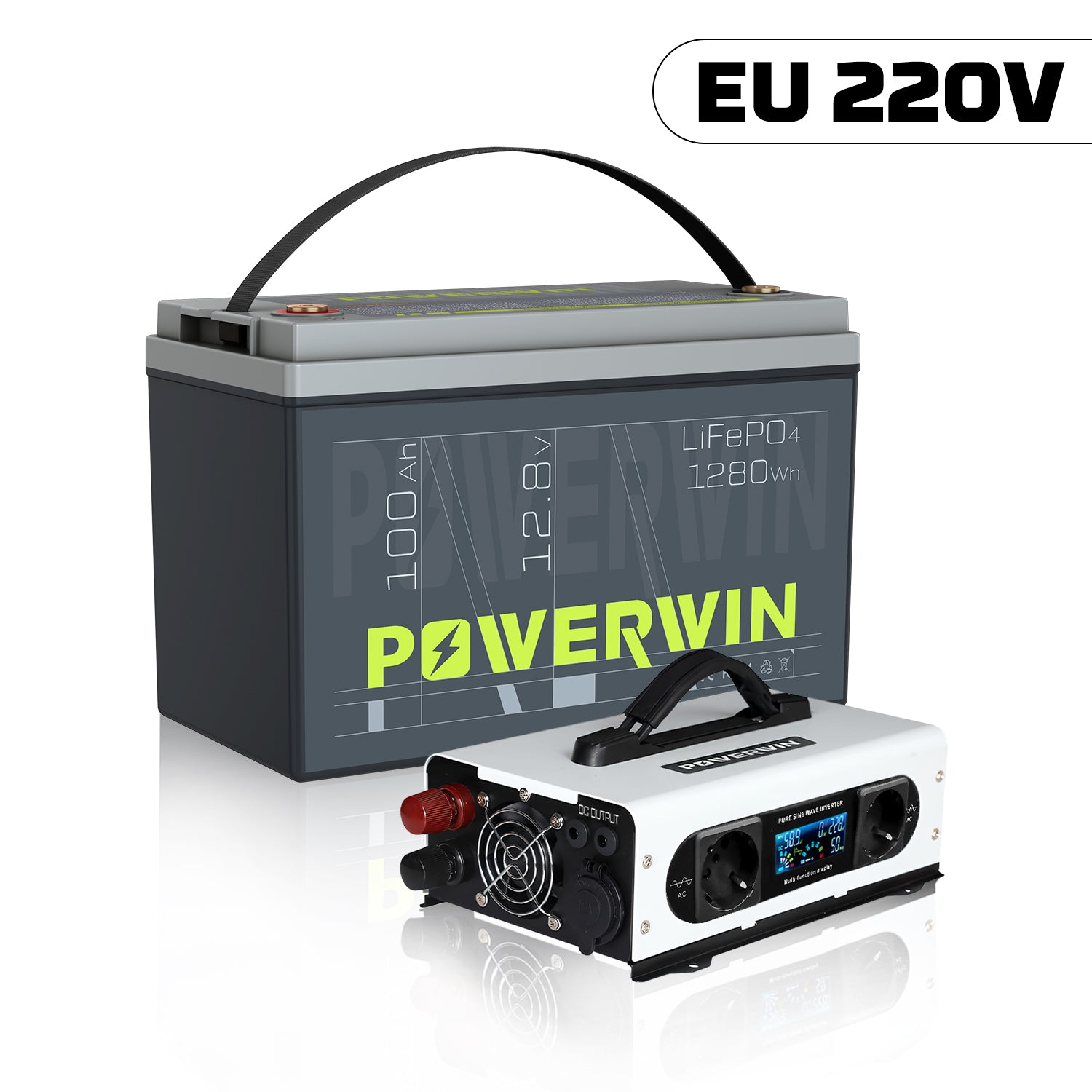 POWERWIN Portable Power Combo 1280Wh Lithium Battery+ 1200W Pure Sine Inverter BT100+PI1200