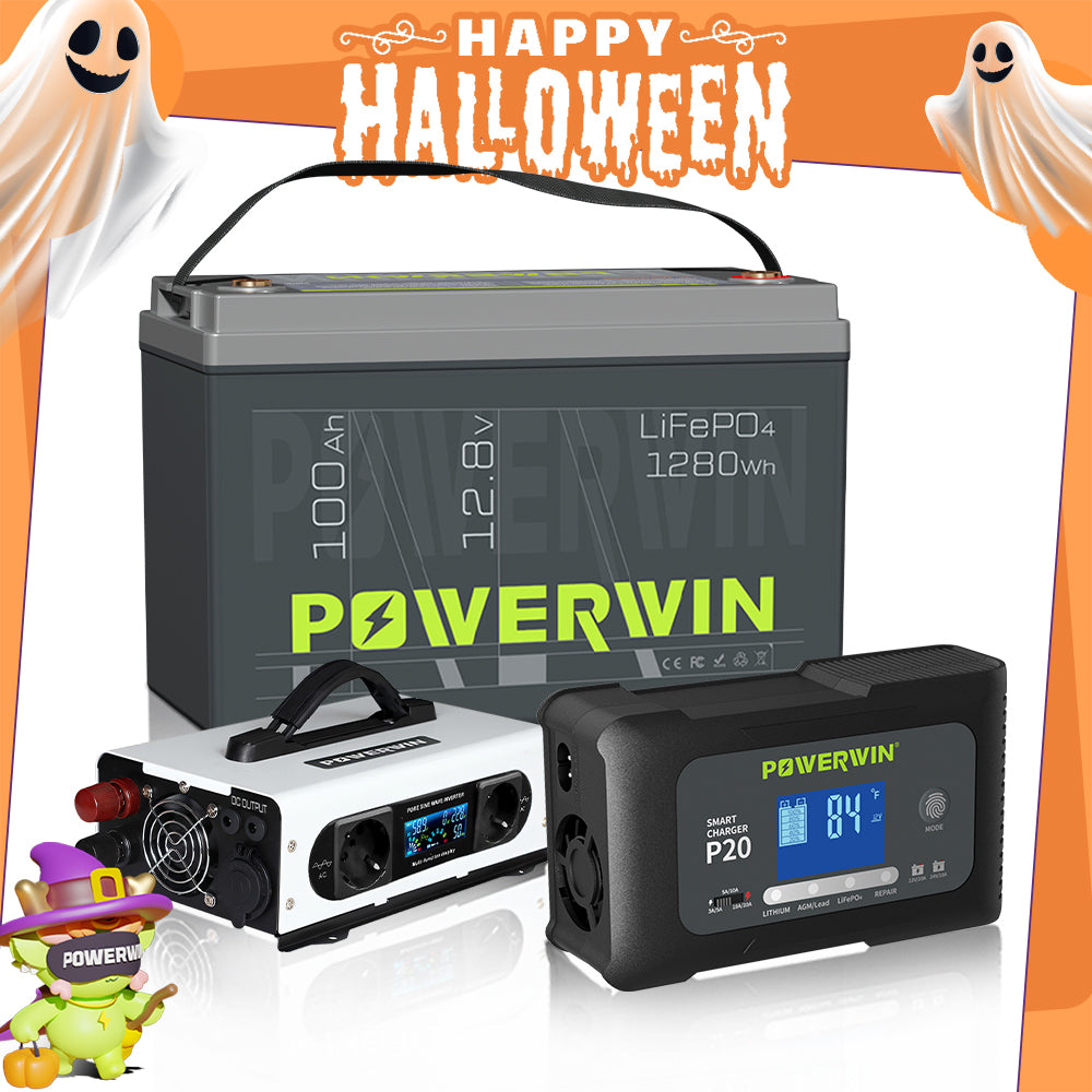 POWERWIN Power Solution Set 220V 1280W Portable Inverter + 1280Wh LiFePO4 Battery