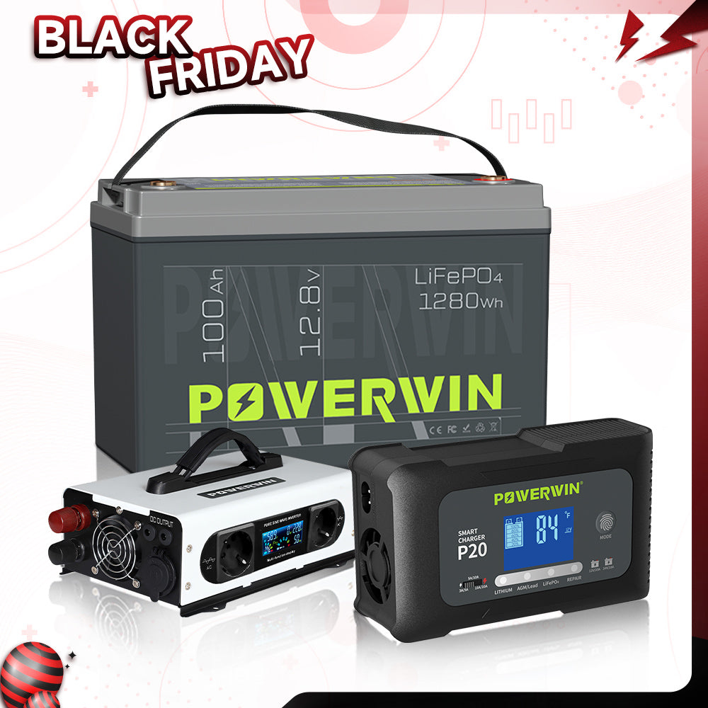 Powerwin BT100 + PI1200 + P20 Solar Power Kit Black Friday Sale – Complete Off-Grid System