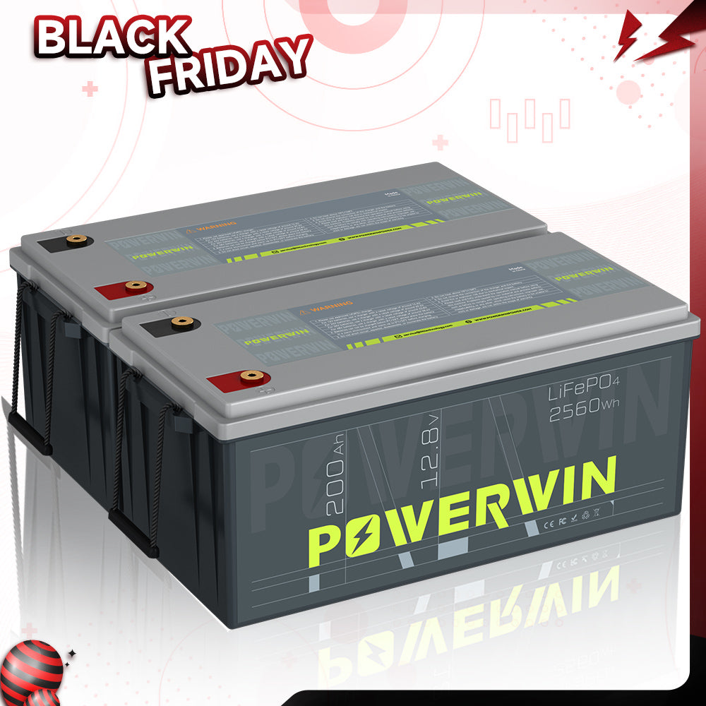 Powerwin BT200 2-Pack LiFePO4 Battery Black Friday Sale – 200Ah Deep Cycle Battery Set