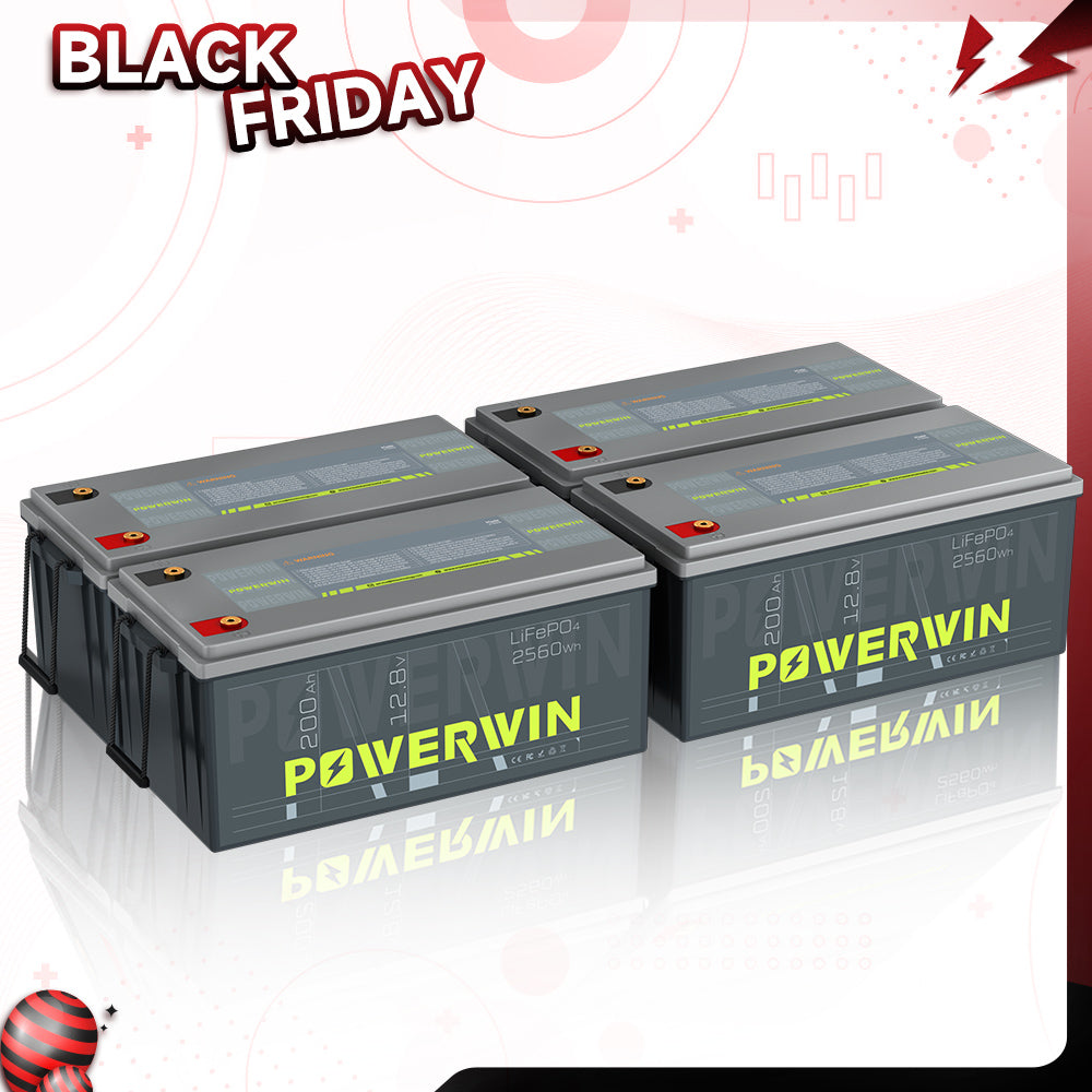 Powerwin BT200 4-Pack LiFePO4 Battery Black Friday Sale – Off-Grid Battery Bundle
