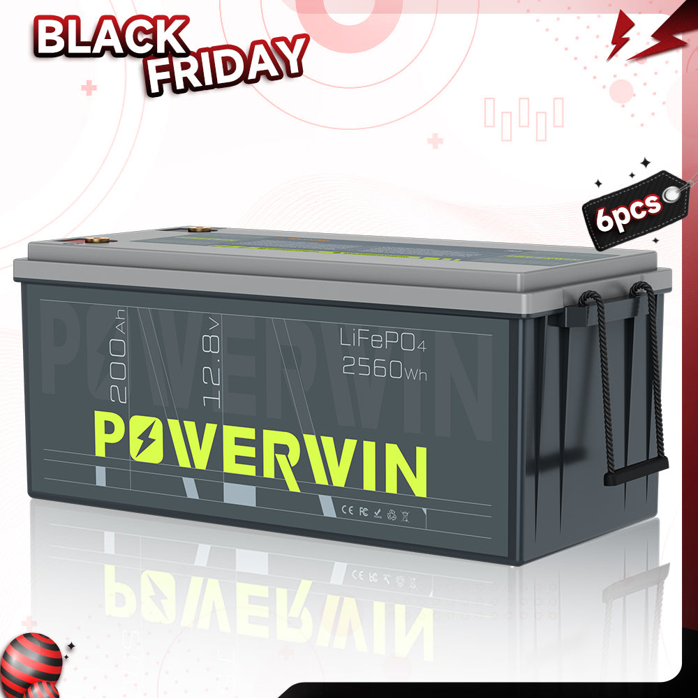 Powerwin BT200 6-Pack LiFePO4 Battery Black Friday Sale – Bulk Energy Storage Pack