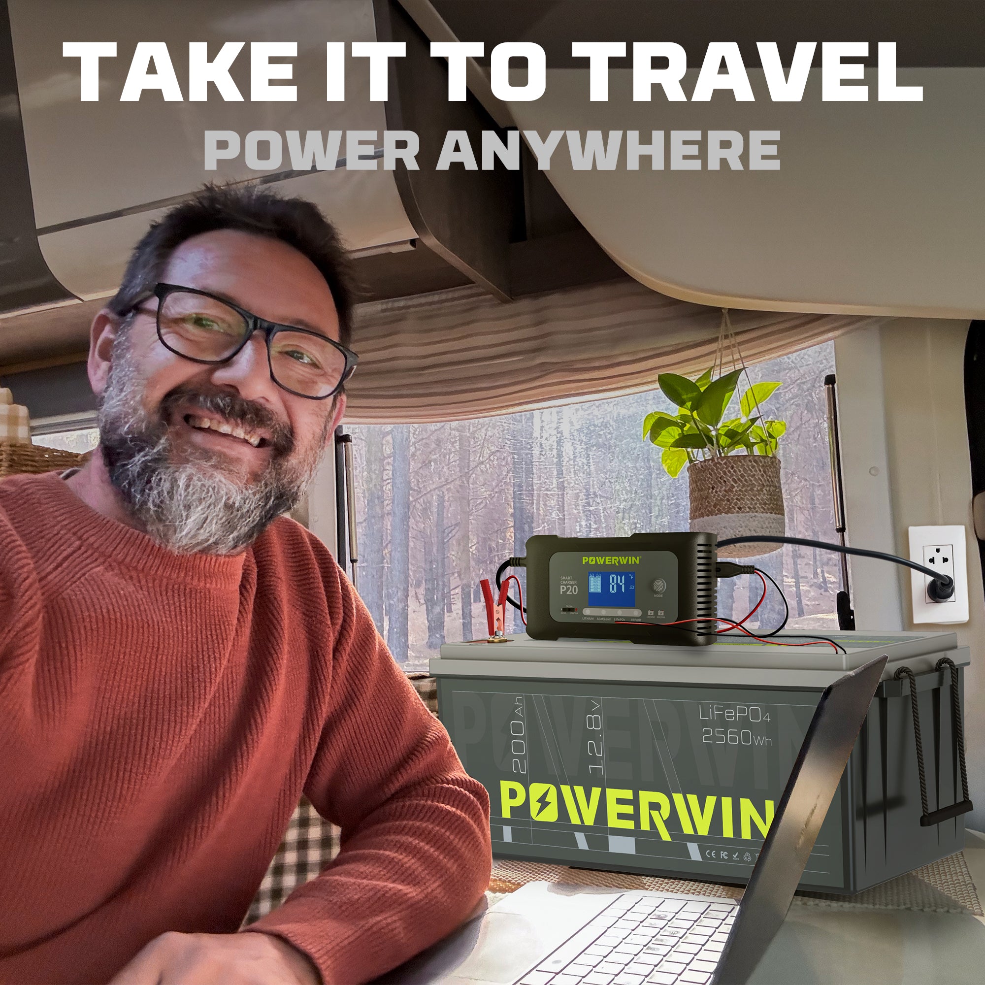 Powerwin BT200 LiFePO4 battery for outdoor and off-grid use, reliable backup energy