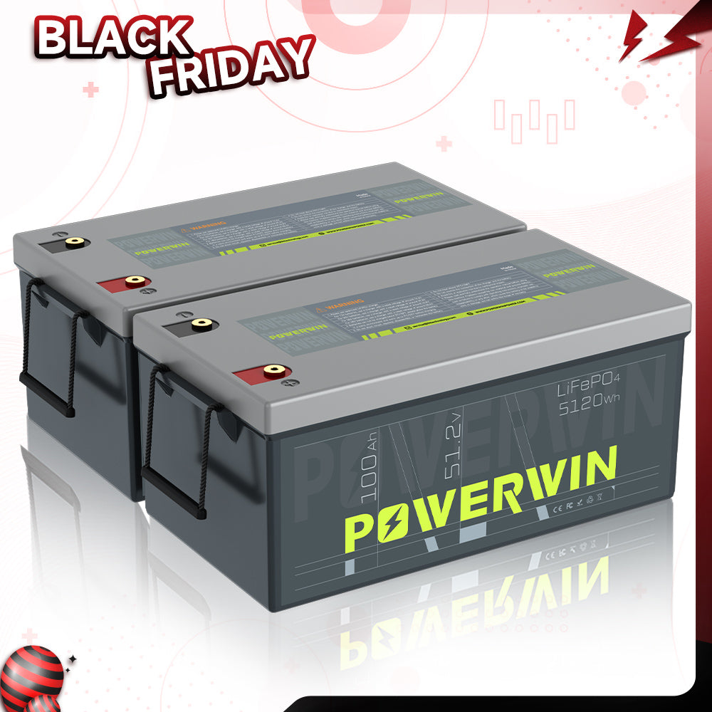 Powerwin BT5120 4-Pack LiFePO4 Battery Black Friday Sale – 51.2V Energy Storage Set