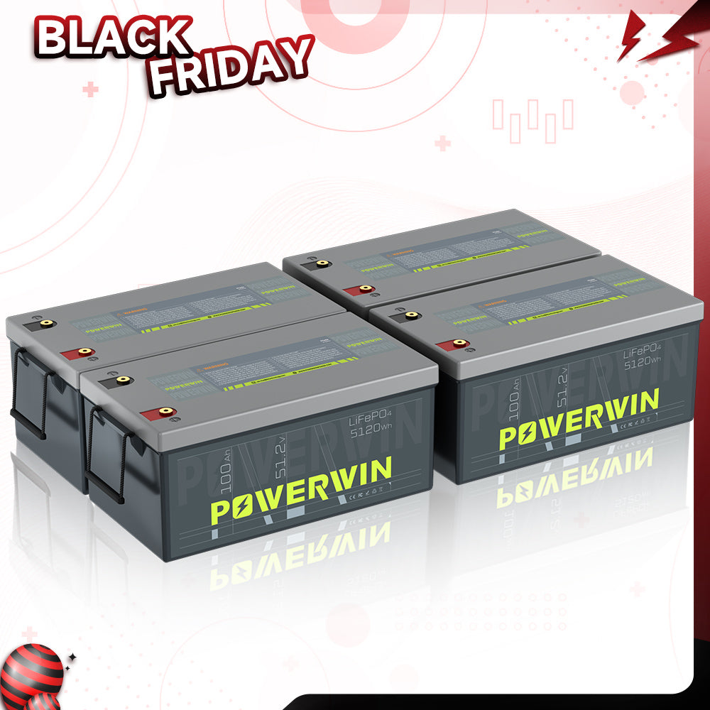 Powerwin BT5120 4-Pack LiFePO4 Battery Black Friday Sale – 51.2V Energy Storage Set