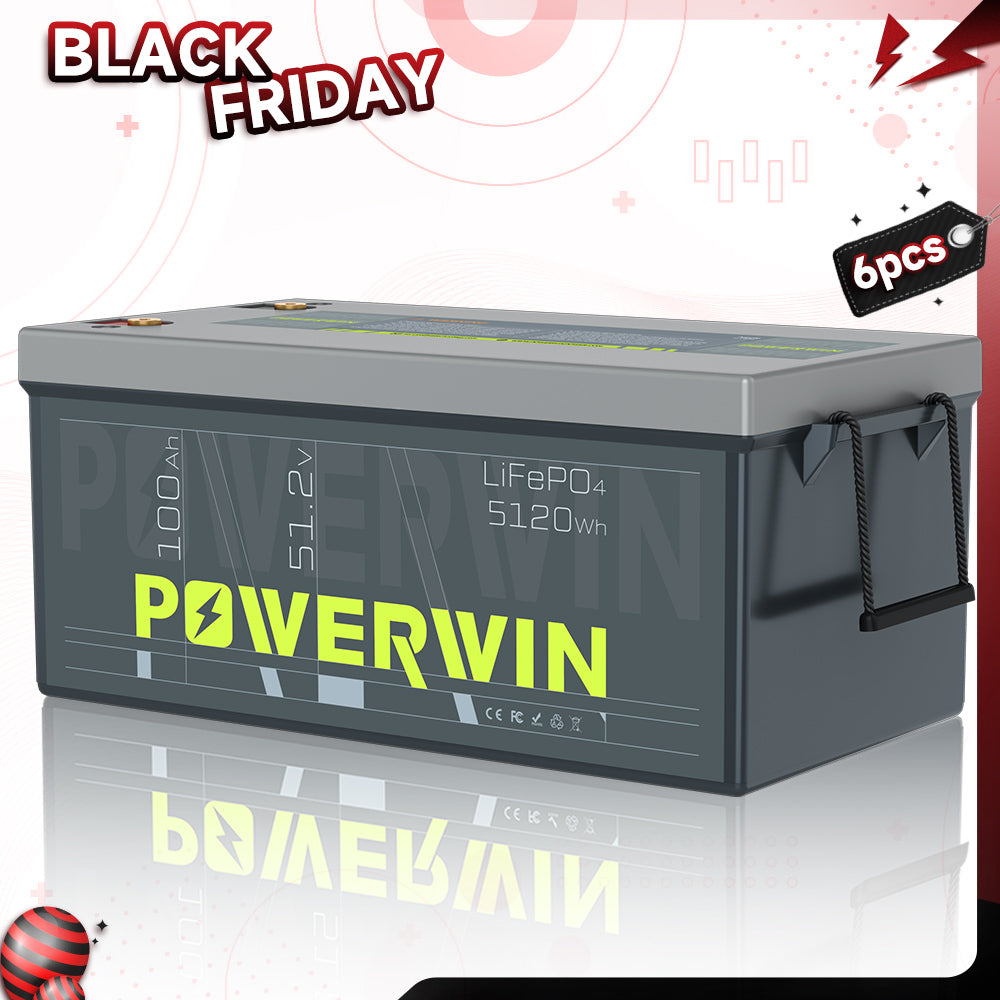 Powerwin BT5120 4-Pack LiFePO4 Battery Black Friday Sale – 51.2V Energy Storage Set