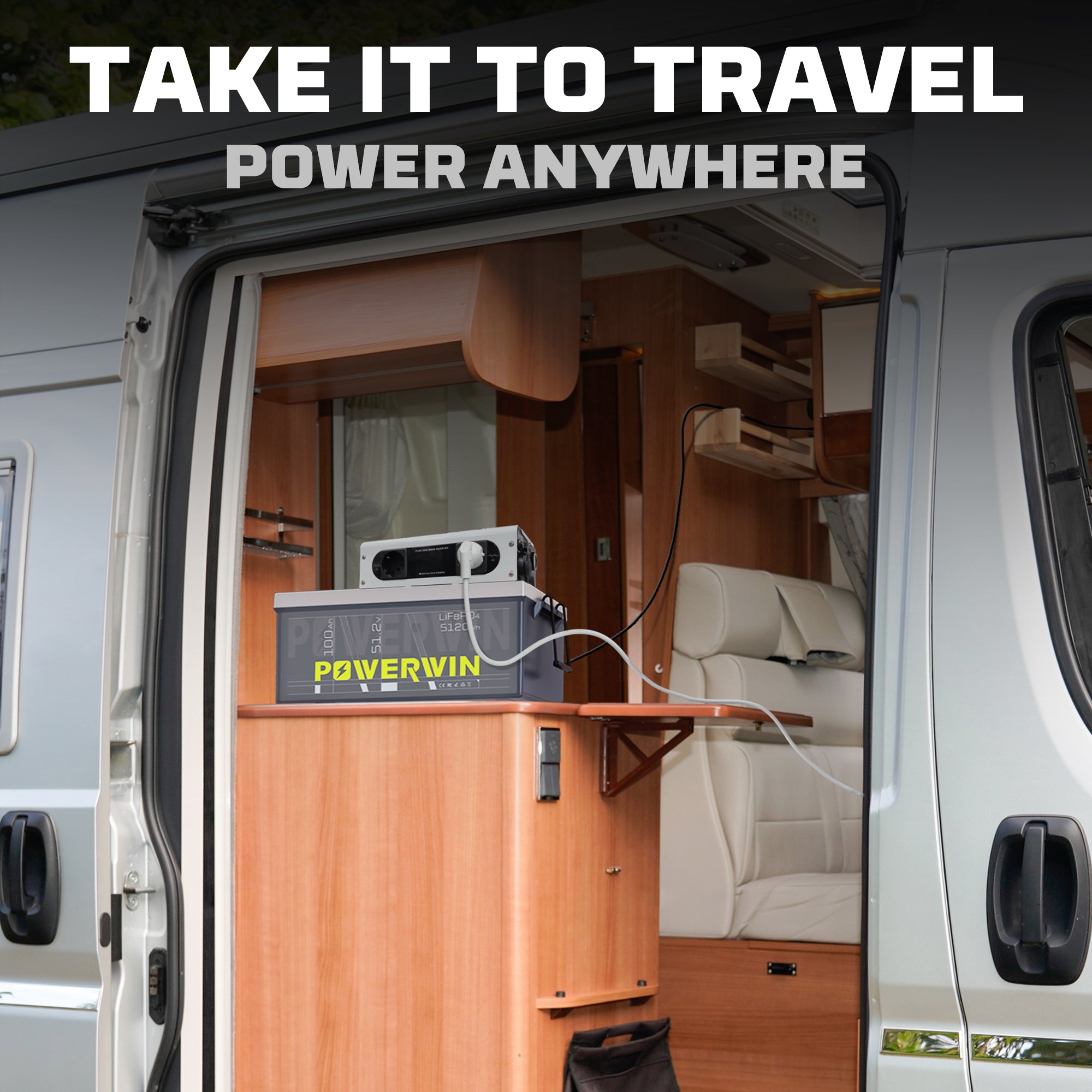 Portable Powerwin BT5120 battery for outdoor travel, camping, and RV power supply