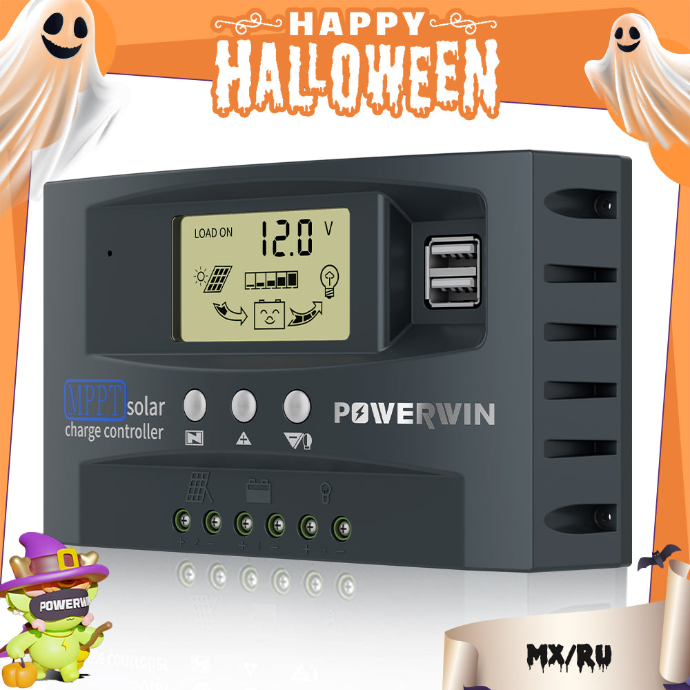 Powerwin MPPT 50A Solar Charge Controlle for LiFePO4/Lithium Battery 12V/24V