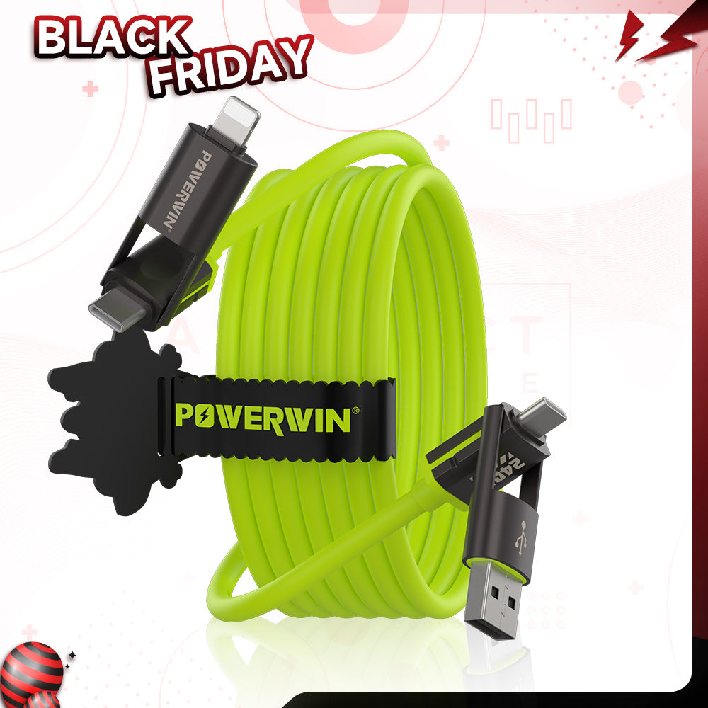 Powerwin PWC240 4-in-1 Fast Charging Cable Black Friday Sale – Universal Charging Cable