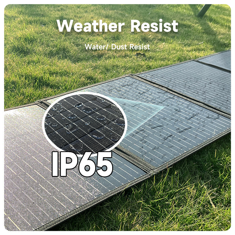 Powerwin PWS110 IP65 waterproof and dustproof foldable solar panel built for reliable outdoor power generation.
