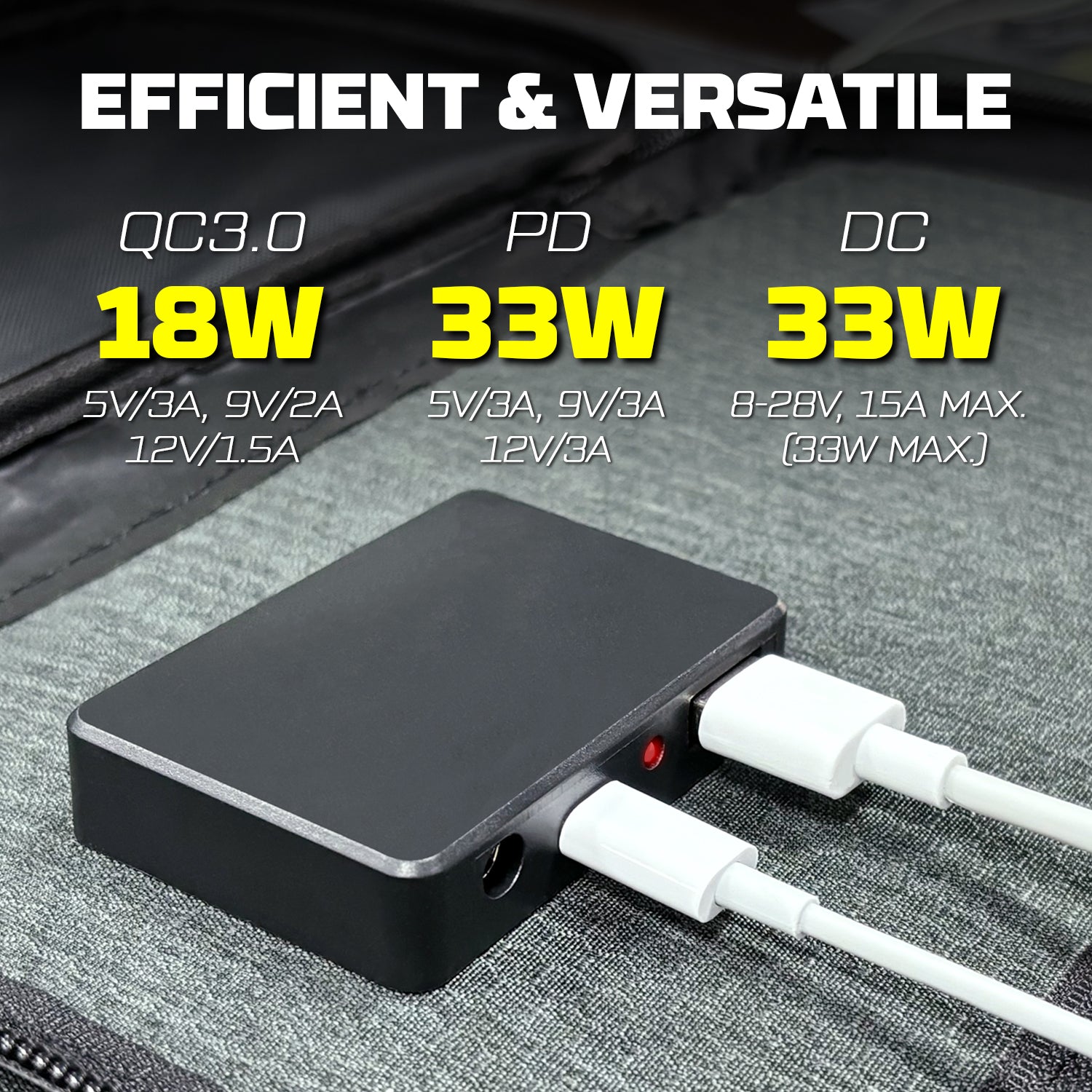 Powerwin PWS30 solar panel charging setup with small power box showing efficient energy transfer.